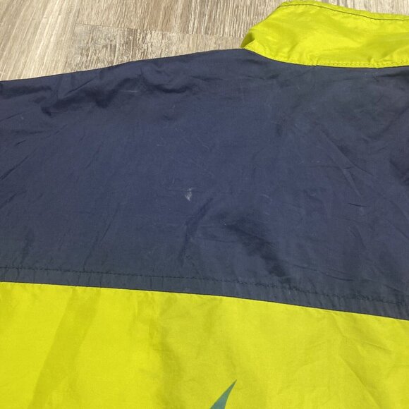 VINTAGE Nike Windbreaker Jacket Youth L 14-16 Blue Green Full Zip Red Swoosh - Picture 11 of 12